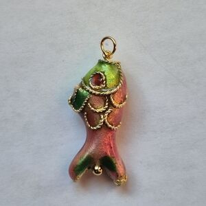 Cloisonné enamel koi fish charm